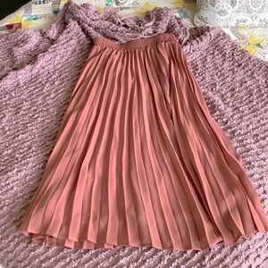Bohme Pink Pleated Midi Skirt